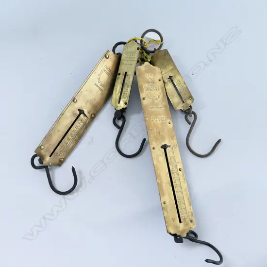 4  FLAT FRONT SPRING SCALES, INCLUDING SALTER'S